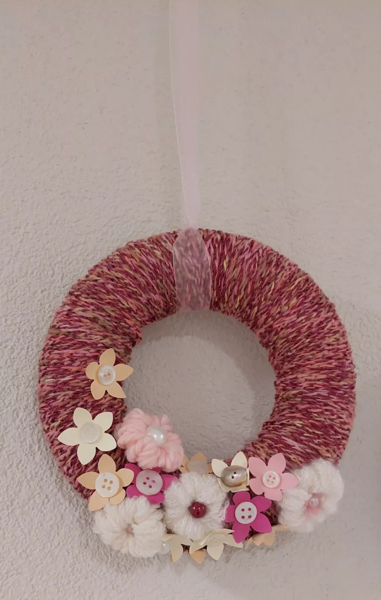 Türkranz klein mit rosa Blumen
